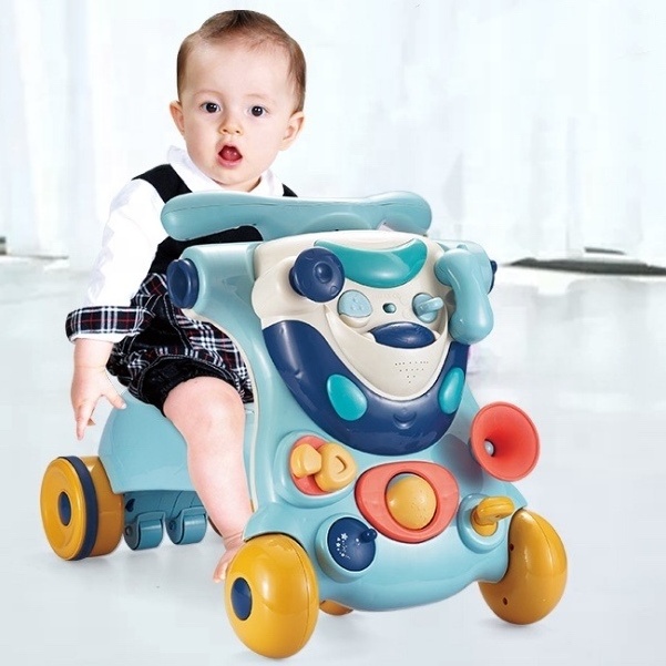 2021high quality lighting 3 in 1 children's music learning toy  anti-O-leg shaker baby walker