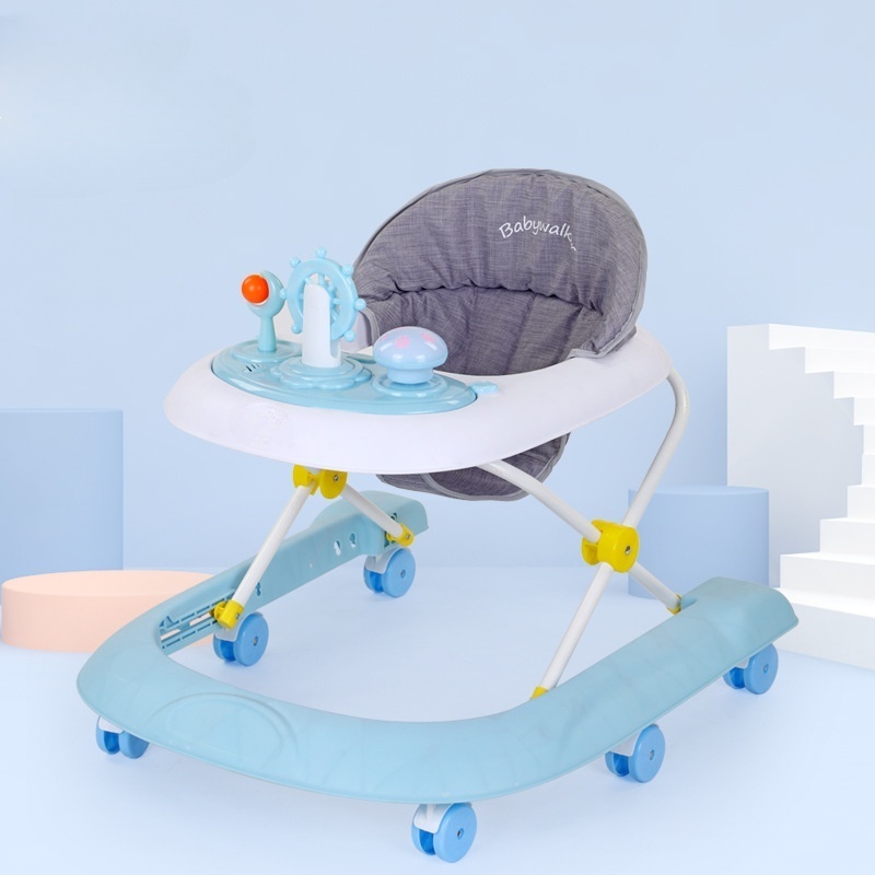 Wholesale baby Walkers Prevent O-legs 2-in-1 multifunction with awning 5-speed height adjustment with music baby walkers