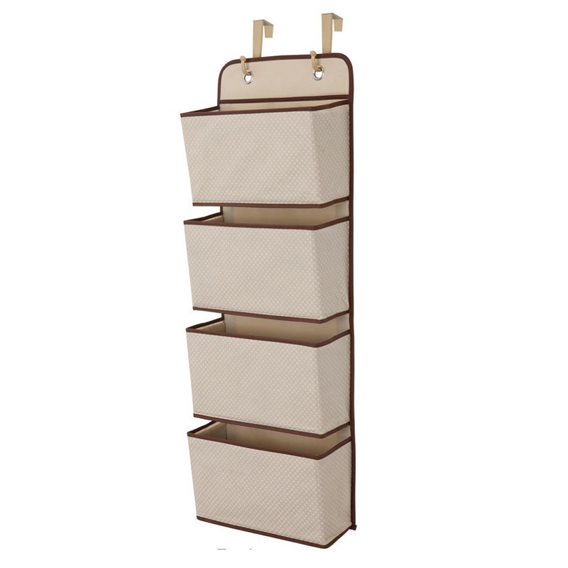 Creative non-woven multi-layer door storage bag wardrobe storage artifacts storage bag shoes four boxes baby bag