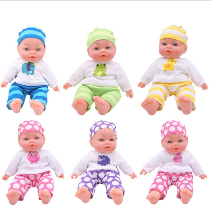 Children simulation doll with bottle soft glue baby sleep baby can talk smart doll cloth change