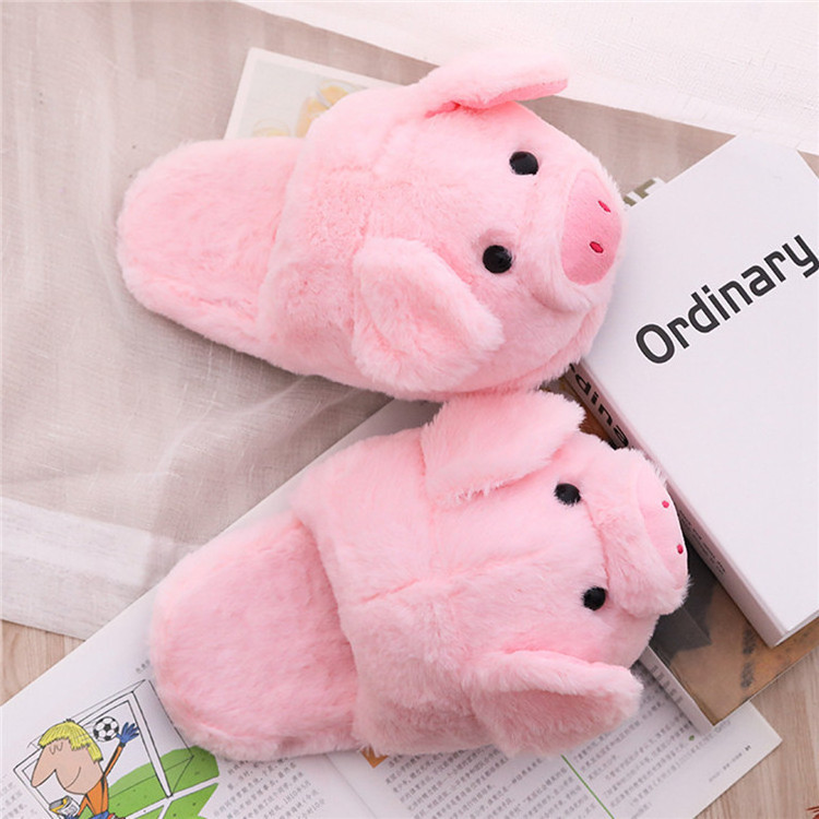 Winter Women Warm Indoor Slippers Lady Fashion Cute Pink Pig Women's Soft Fluffy Plush Slipper Woman Comfort Casual Female Shoes