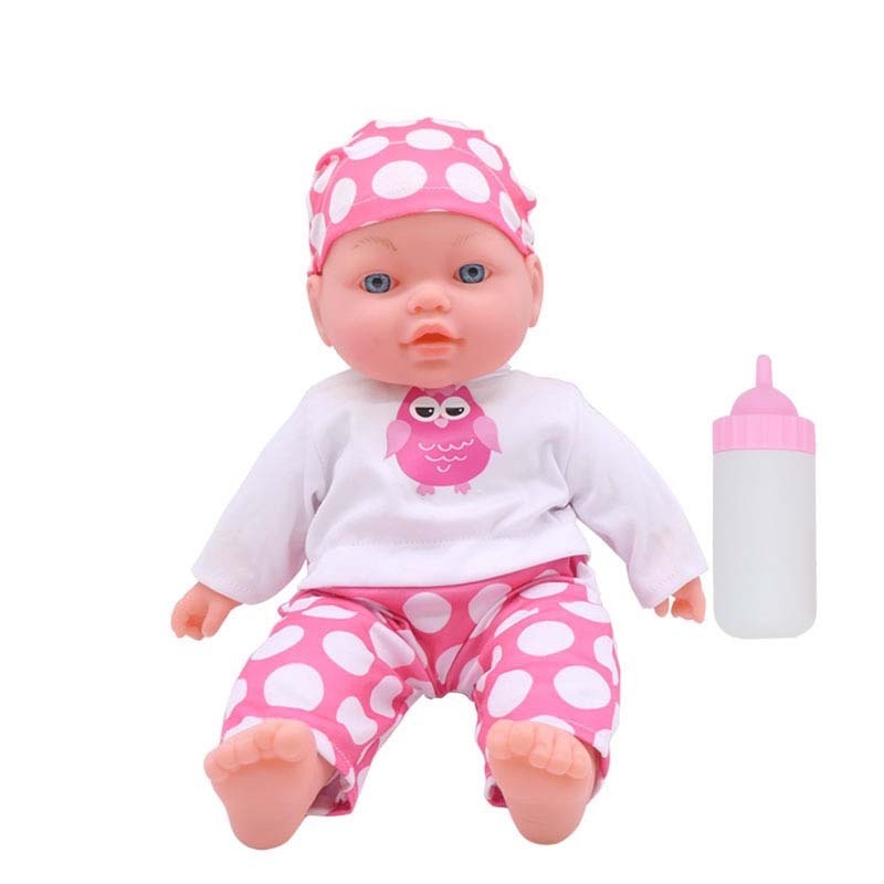 Children simulation doll with bottle soft glue baby sleep baby can talk smart doll cloth change