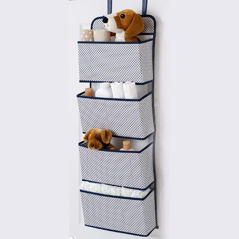 Creative non-woven multi-layer door storage bag wardrobe storage artifacts storage bag shoes four boxes baby bag