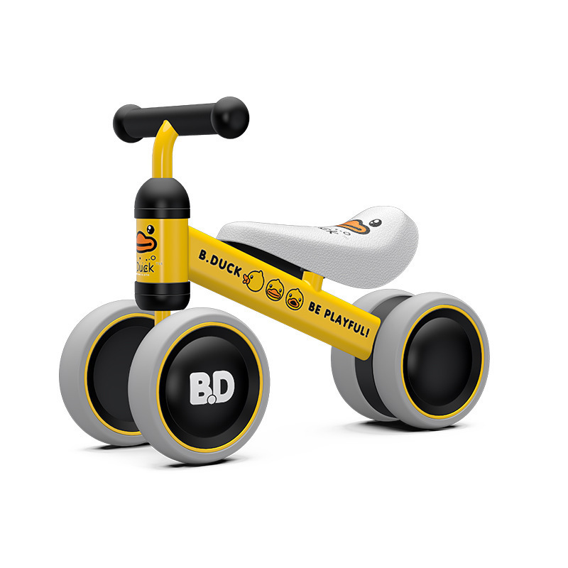 Best-selling cycling outdoor sports children's balance car cute little yellow duck children's scooter four wheel baby walker