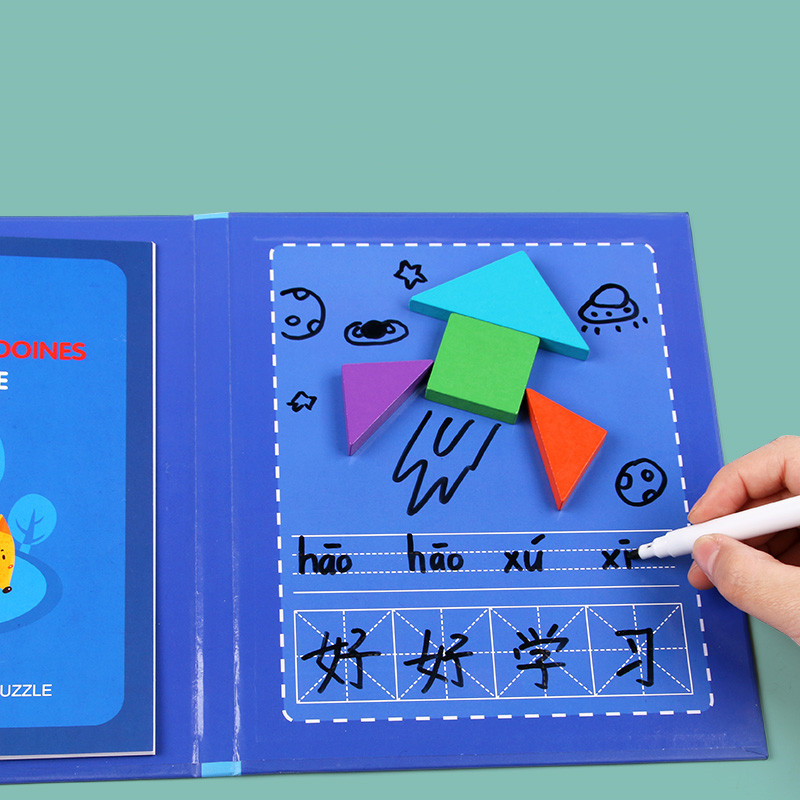 Most popular children cartoon magnetic intelligence enlightenment early education wooden magnetic double-sided drawing board