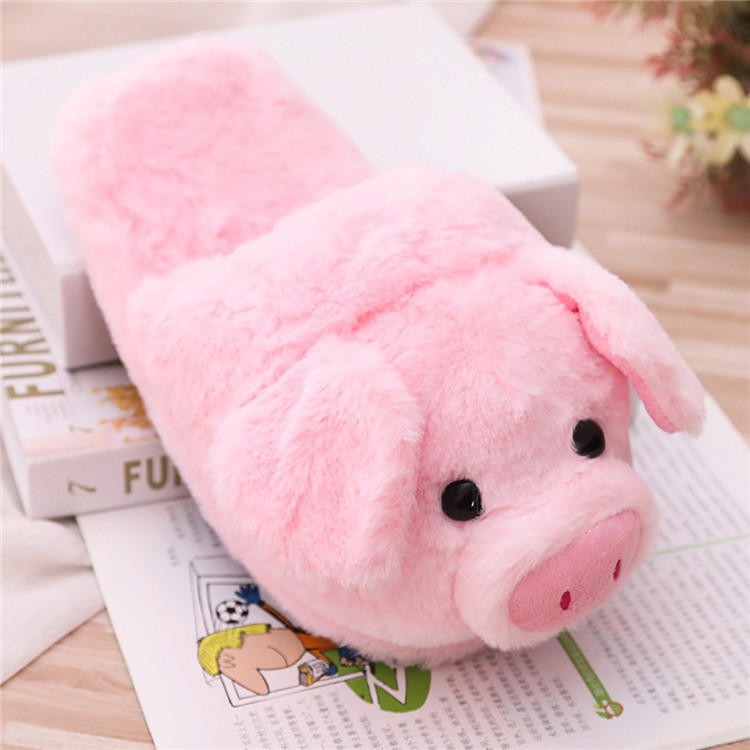 Winter Women Warm Indoor Slippers Lady Fashion Cute Pink Pig Women's Soft Fluffy Plush Slipper Woman Comfort Casual Female Shoes