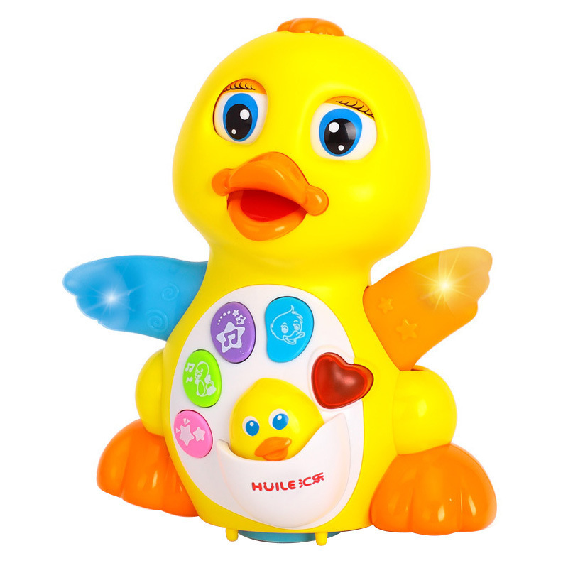 Toy little duck swing baby music electric puzzle running and dancing big yellow duck