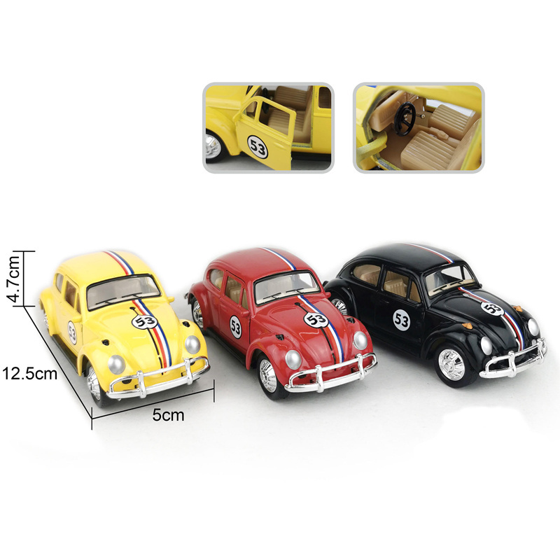 Hot selling 1:32 Vintage Children's Alloy Classic Educational Toys Police Car 2 door pull back mix classic car die cast toys