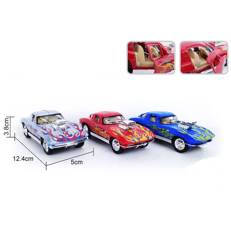 Hot selling 1:32 Vintage Children's Alloy Classic Educational Toys Police Car 2 door pull back mix classic car die cast toys