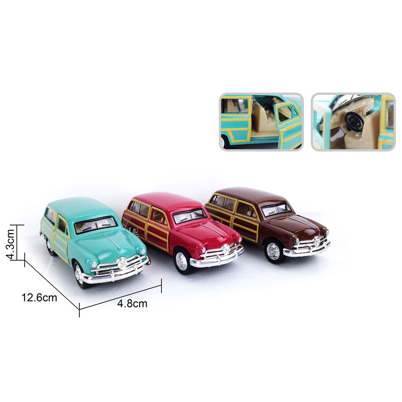 Hot selling 1:32 Vintage Children's Alloy Classic Educational Toys Police Car 2 door pull back mix classic car die cast toys