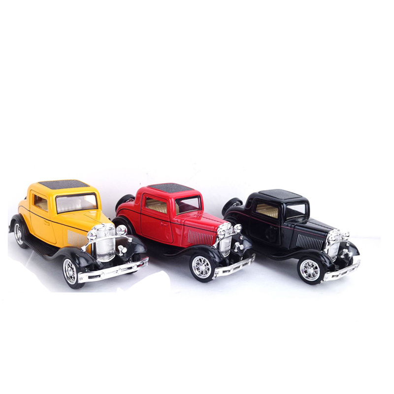 Hot selling 1:32 Vintage Children's Alloy Classic Educational Toys Police Car 2 door pull back mix classic car die cast toys