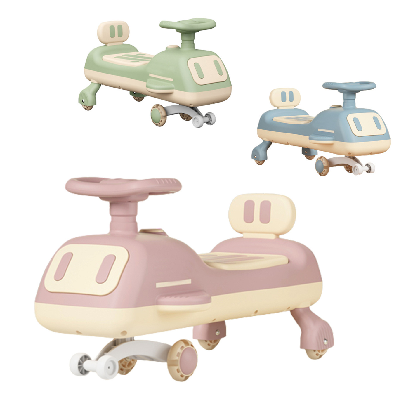 Children's twist car new anti-rollover silent universal wheel baby scooter Boys girls girls slippery swing car