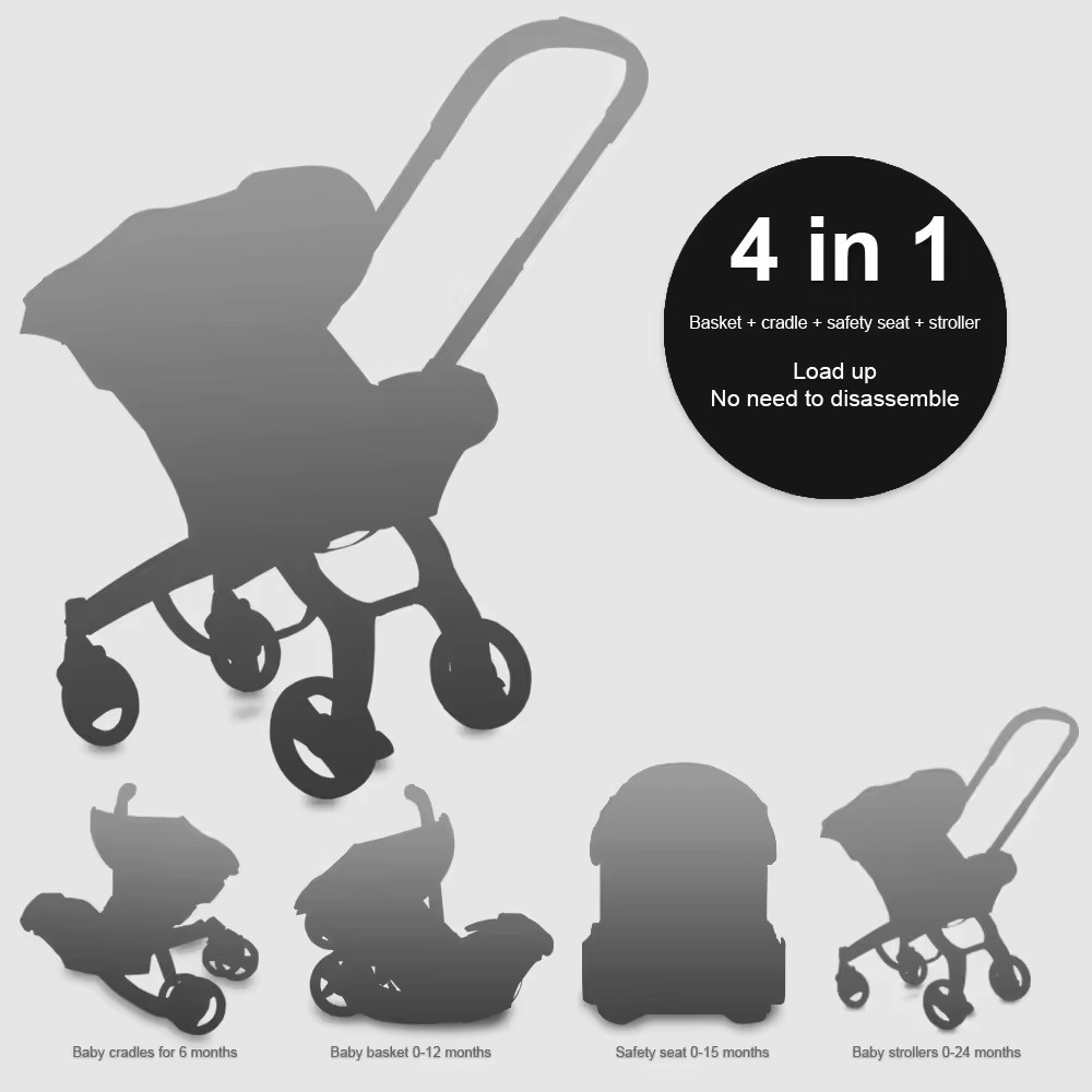 Wholesale 4 in 1 baby stroller Multifunctional Car Seat Stroller Baby Carriage Basket Portable Travel System baby Stroller