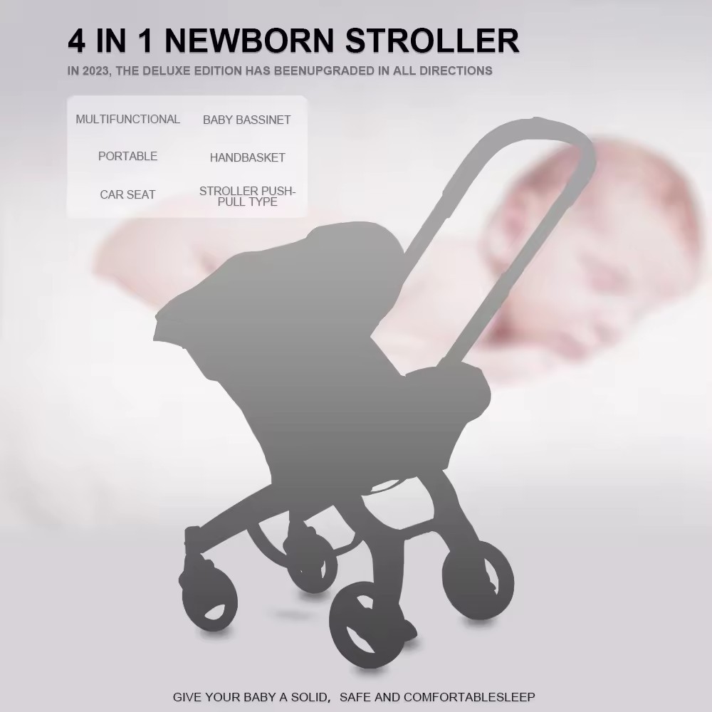 Wholesale 4 in 1 baby stroller Multifunctional Car Seat Stroller Baby Carriage Basket Portable Travel System baby Stroller