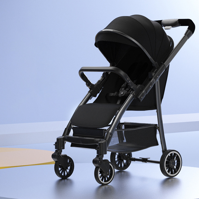 Portable baby stroller Portable and easy to fold shock absorbent bidirectional can sit and lie umbrella car baby walking device