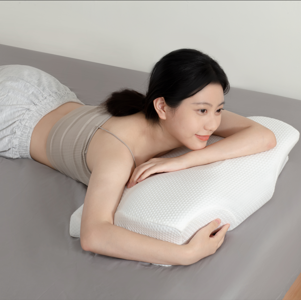 CertiPUR-US 2 in 1 Contour Ergonomic Support Pillow Orthopedic Cervical Memory Foam Neck Pillow for Pain Relief Back Stomach Sid