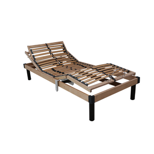 European Style Single Twin XL Queen Electric Motion bed Birch Blue Adjustable Slat Bed Frame with Wired Handset