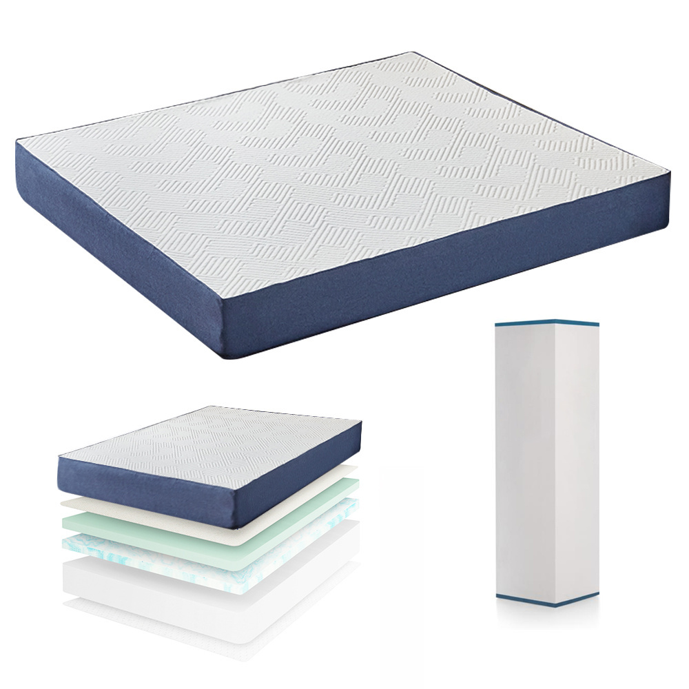 12inch Twin Full Queen King Size Pocket Coil Gel Memory Foam Hybrid Mattress Roll Up in a Box with Knitted Fabric