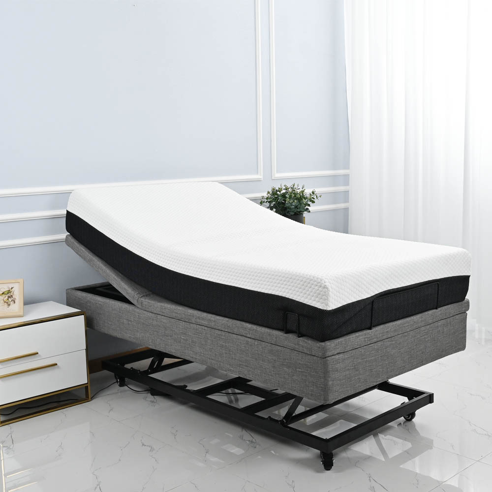 Multifunction King Single Hi Low Electric Adjustable Bed with Memory Foam Mattress for Elderly and Disabled