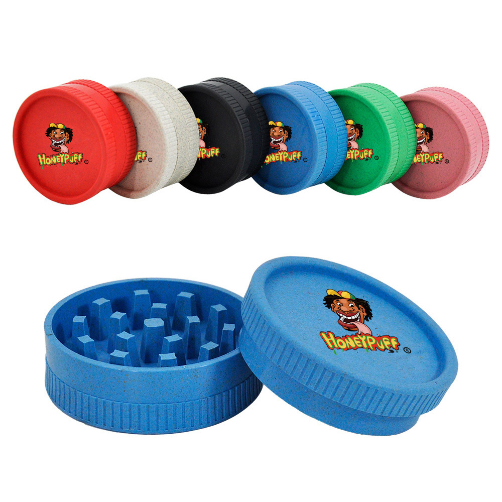 Custom Eco Friendly 63 Mm 2 Parts Degradable Plastic Hemp Grinder For Best Cheap Tobacco