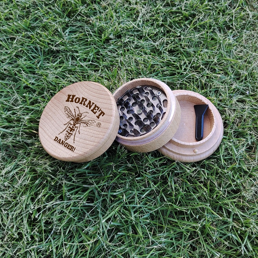 Starbuss 2.5 Inches 3-piece Wood Tobacco Grinder Solid Wooden Herb Grinder Crusher With Zinc Alloy Teeth