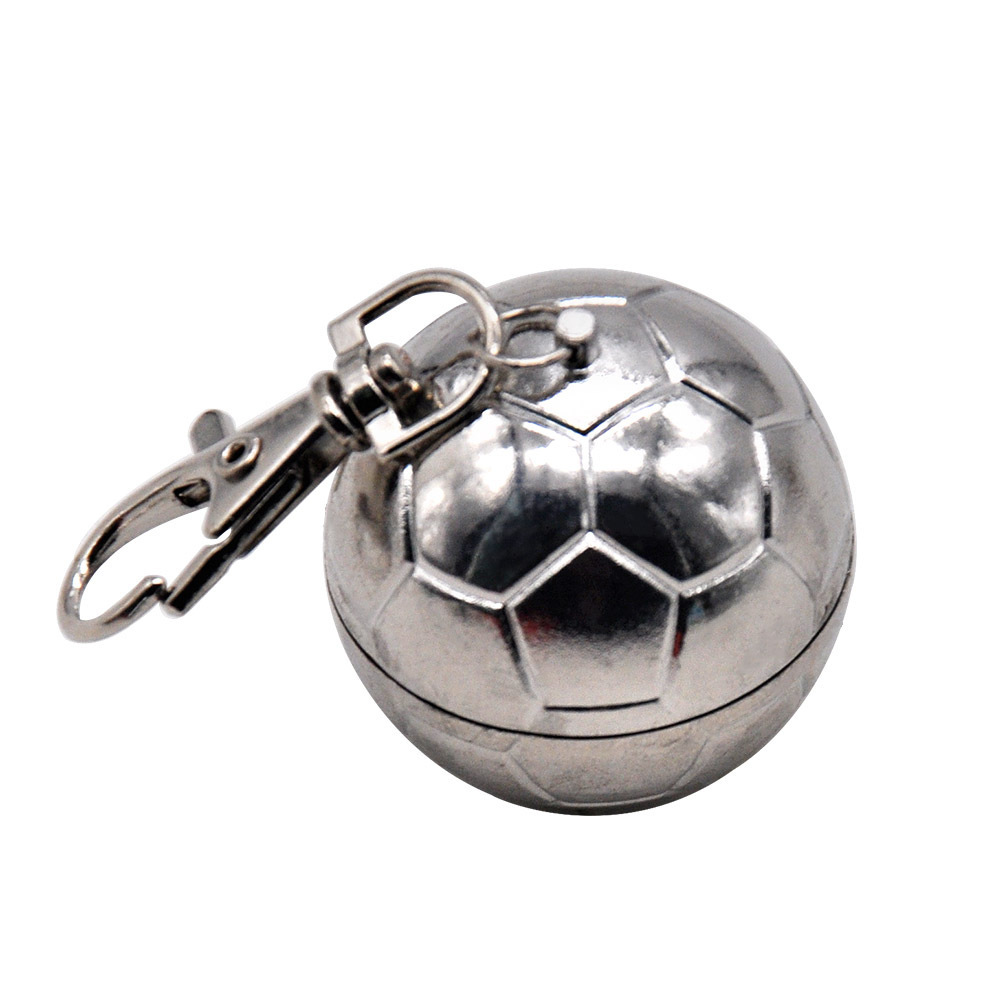 Zinc alloy 35mm 2 parts herb grinder tobacco grinder football shape keychain metal herb crusher with shark teeth herb mill