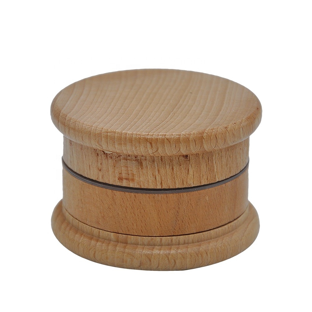 Starbuss 2.5 Inches 3-piece Wood Tobacco Grinder Solid Wooden Herb Grinder Crusher With Zinc Alloy Teeth