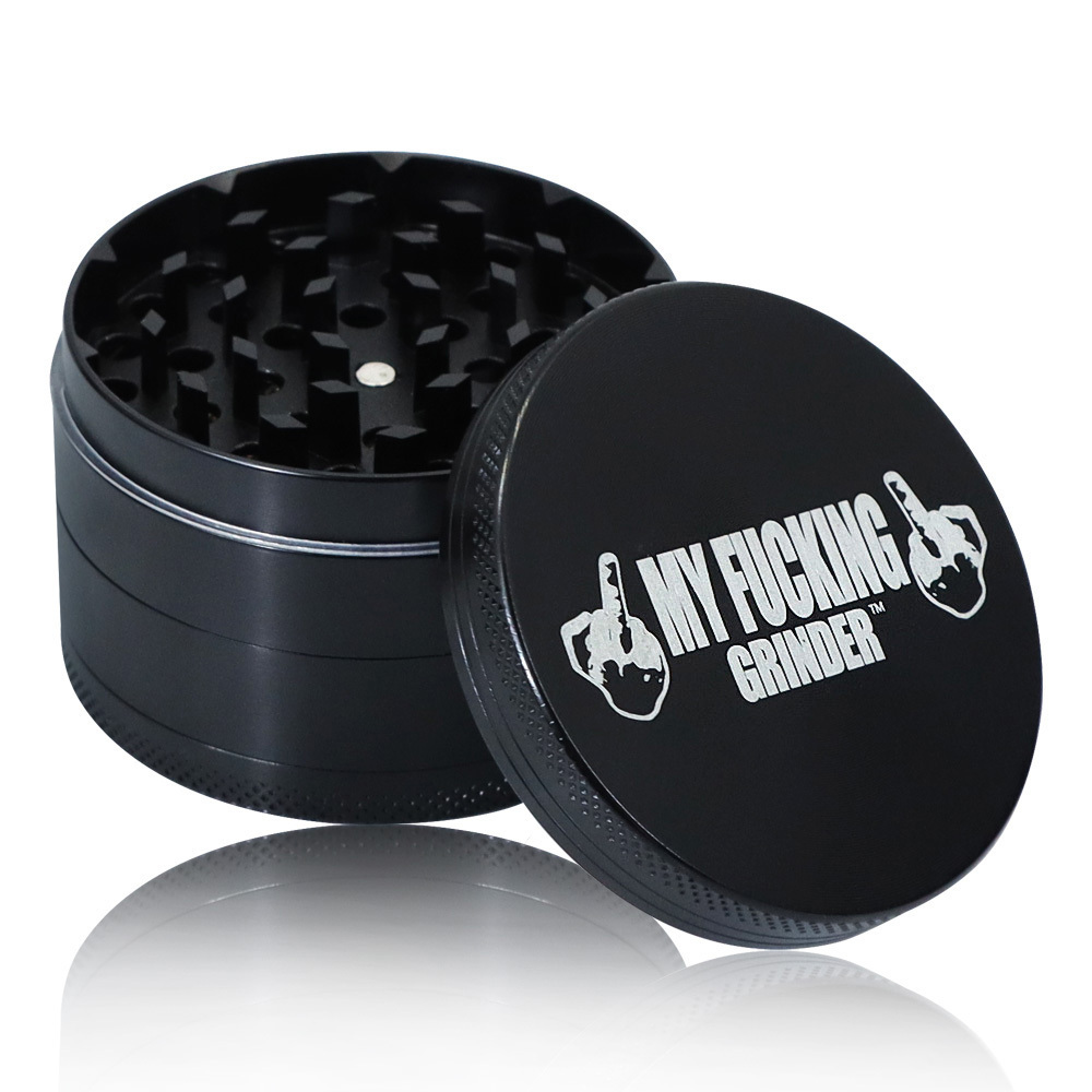 Zinc Alloy Metal Concave Top 63mm 4 Piece Herb Grinder Smoke With Sharp Diamond Teeth Screen Herb Crusher