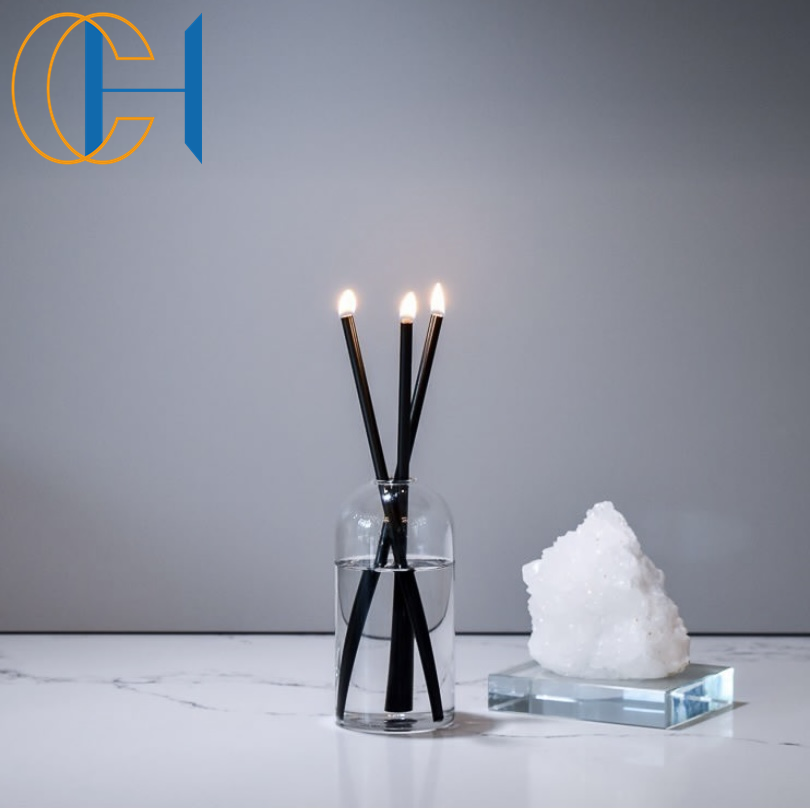 C&H Simple Style No Melting Metal Tube Novelty Glass Candles Everlasting Candles With Fuel Oil