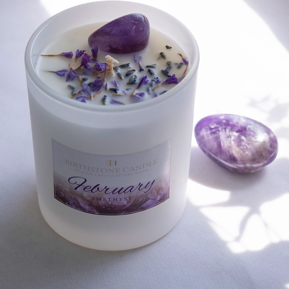 Custom Private Label Aroma Dried Flower Soy Wax Glass Jar Small Crystal Birthday Scented Candles