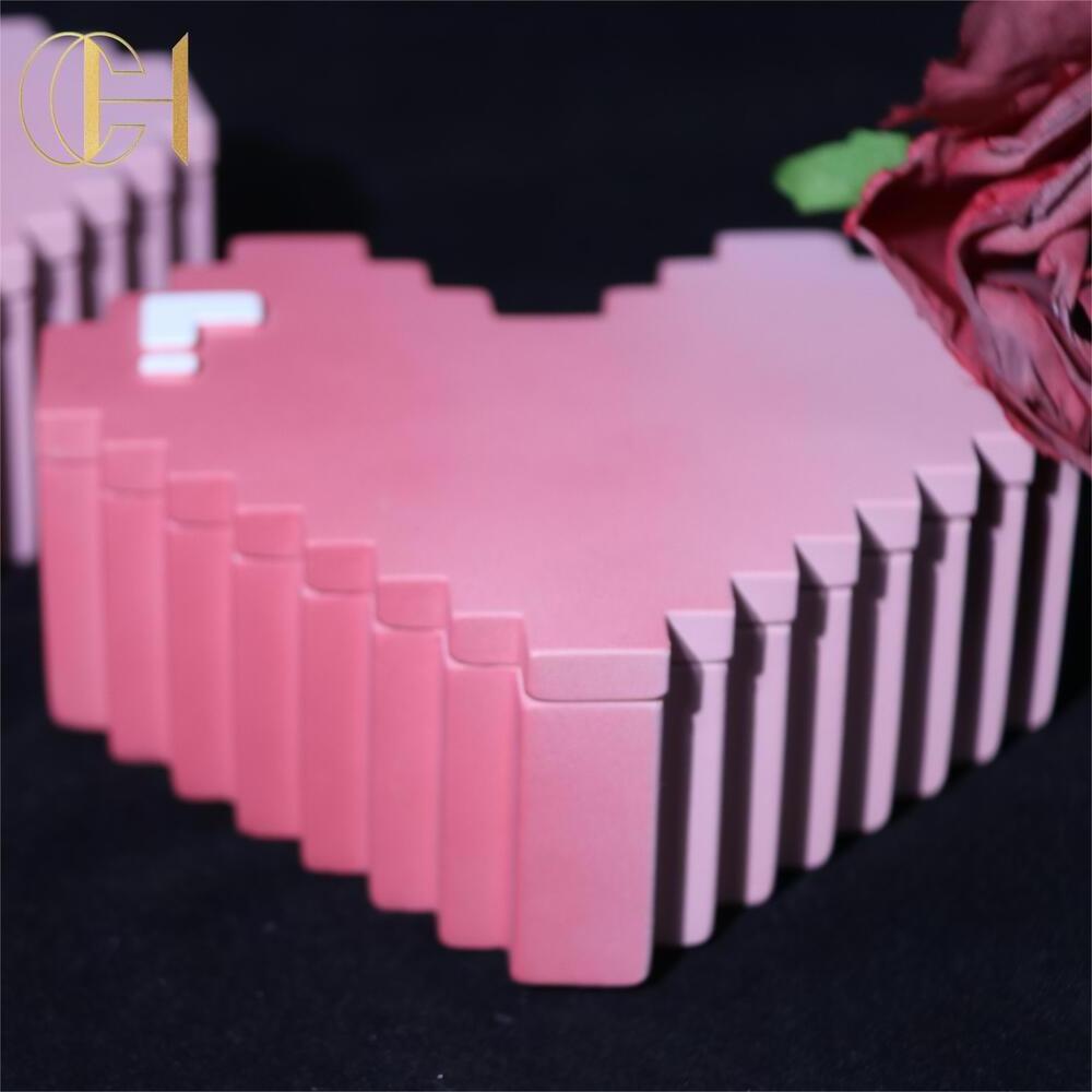 C&H Hot Sale Unique Cement Candle Jar With Cement Lid Heart Shape Candle Jar For Gift