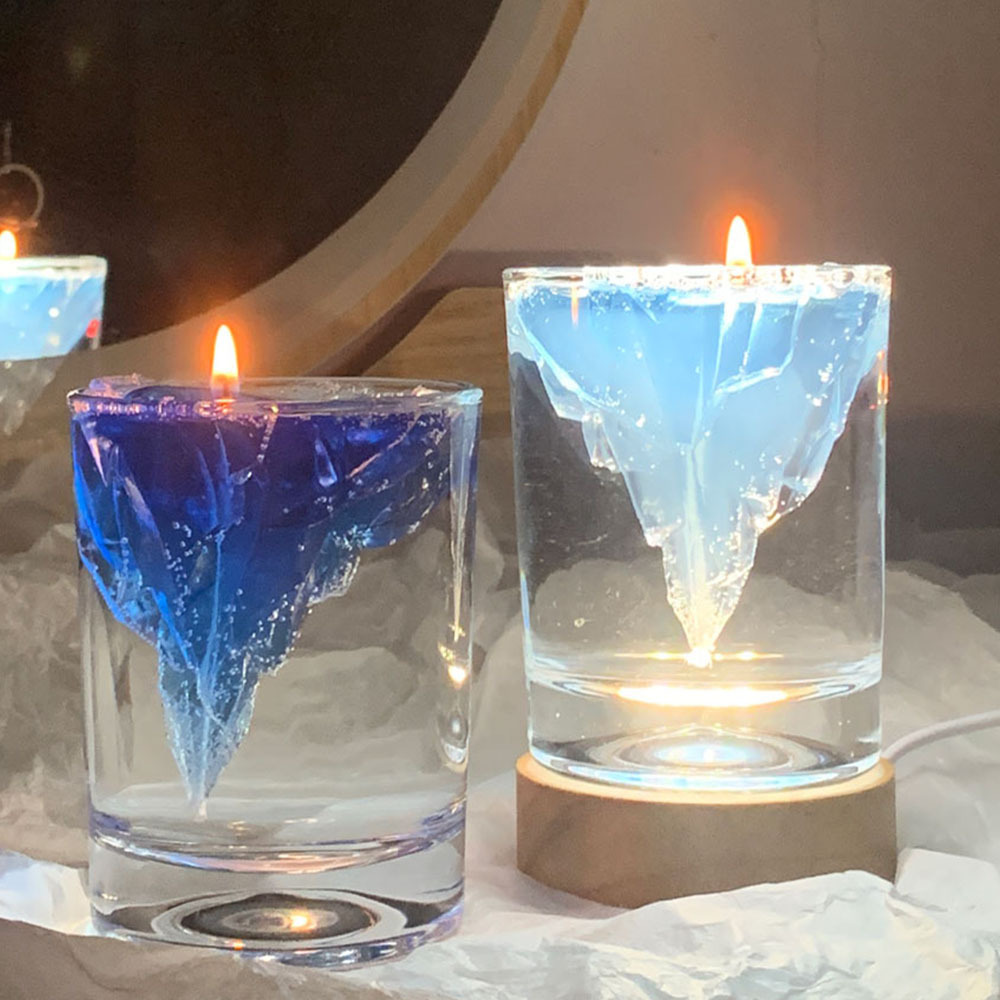 C&H Custom Luxury Floating Iceberg Candle Personalized Private Label Glass Jar Scented Candles