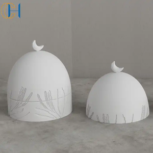 C&H Luxury Islamic Style Muslim Candle With Cement Jar Custom 2024 Islamic Ramadan Home Decor Moon Candle