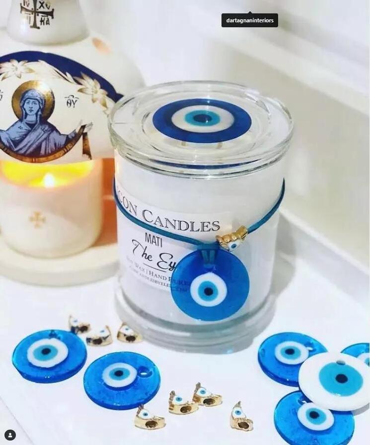 2023 New Arrival Wholesale Luxury Private Label Spiritual  Evil Eye Healing Aroma Crystal Scented Candles In Bulk