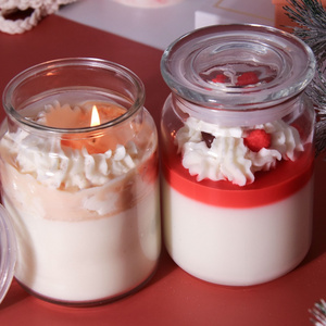 Wholesale 100% Vegan Soy Wax Sweet Vanilla Long Last Strong Scented Colorful Ice Cream Candles