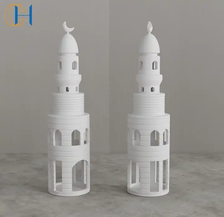 C&H Luxury Islamic Style Muslim Candle With Cement Jar Custom 2024 Islamic Ramadan Home Decor Moon Candle