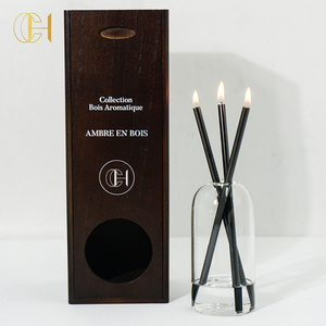 C&H Simple Style No Melting Metal Tube Novelty Glass Candles Everlasting Candles With Fuel Oil