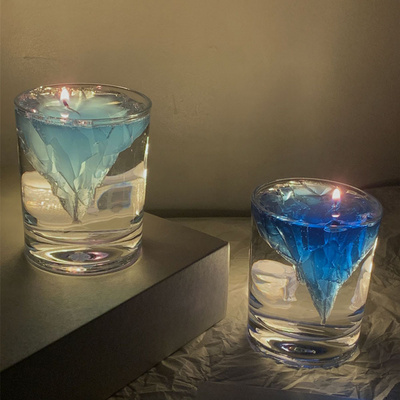 C&H Custom Luxury Floating Iceberg Candle Personalized Private Label Glass Jar Scented Candles