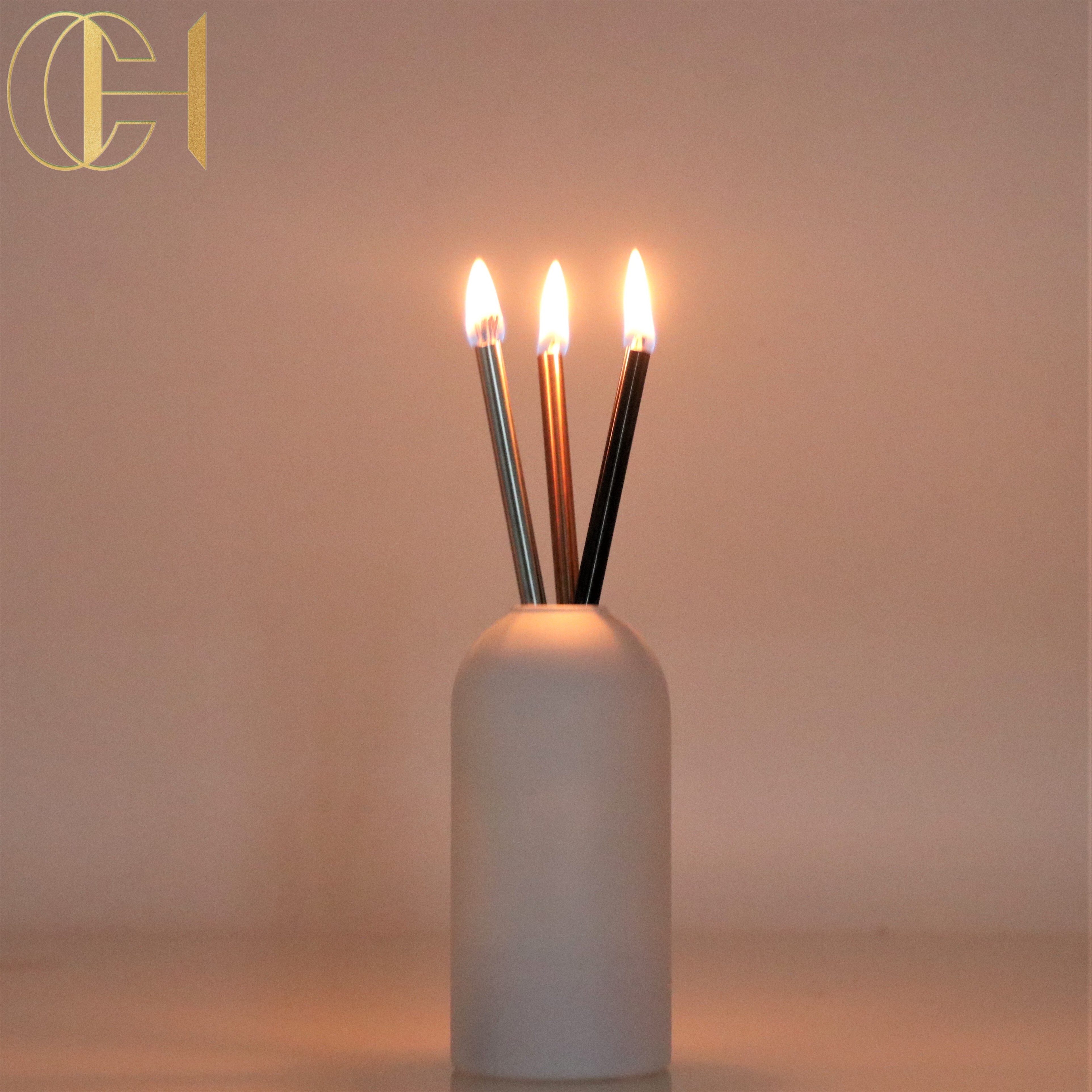 C&H Neverending Candle Steel Rod Candle Glass Globe Refillable Oil Great Anniversary Wedding Birthday Gift Everlasting Candle