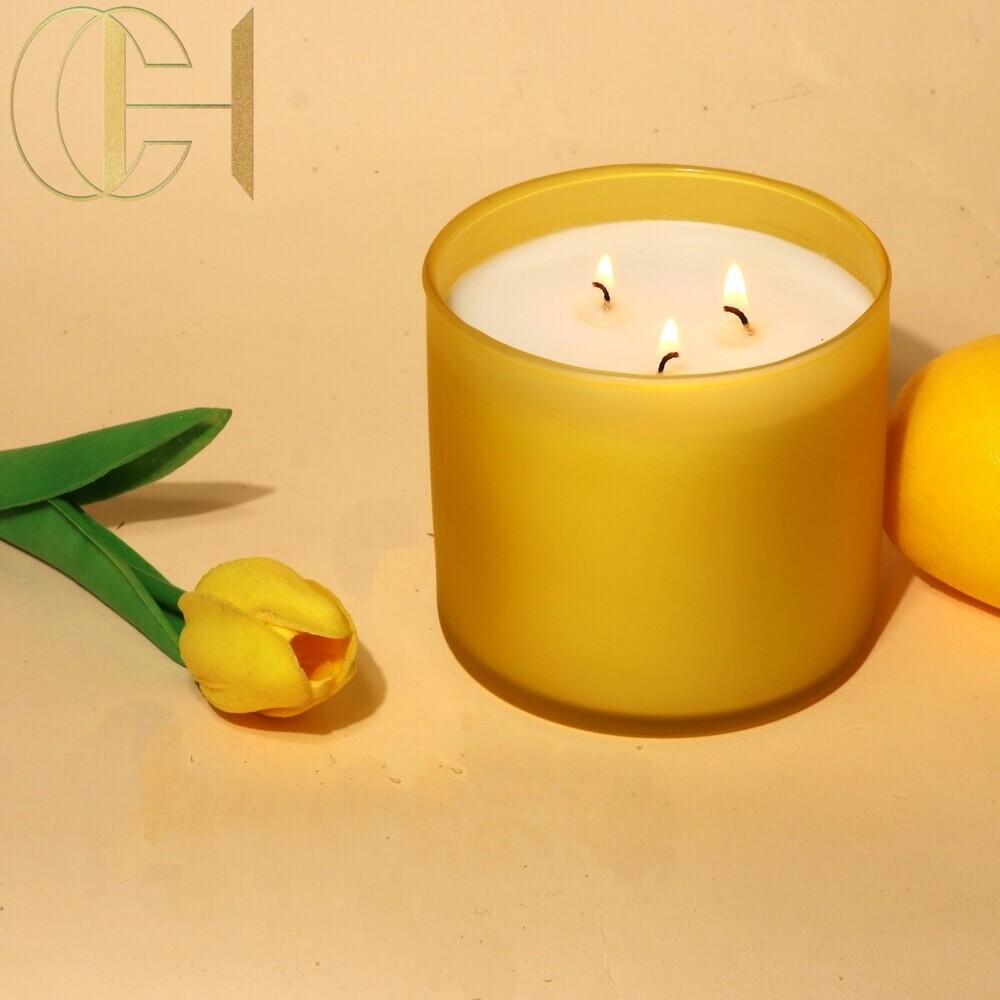 C&H Invigorating Scents Luxury Home Fragrance Hand-Poured Lavender Vanilla Bee Wax Long-Lasting Crystal Scented Candle