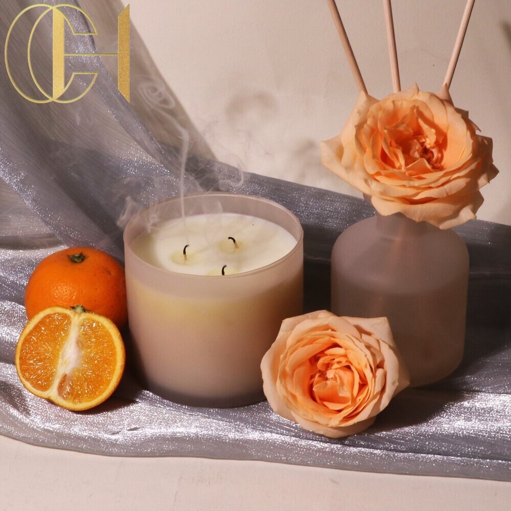 C&H Invigorating Scents Luxury Home Fragrance Hand-Poured Lavender Vanilla Bee Wax Long-Lasting Crystal Scented Candle