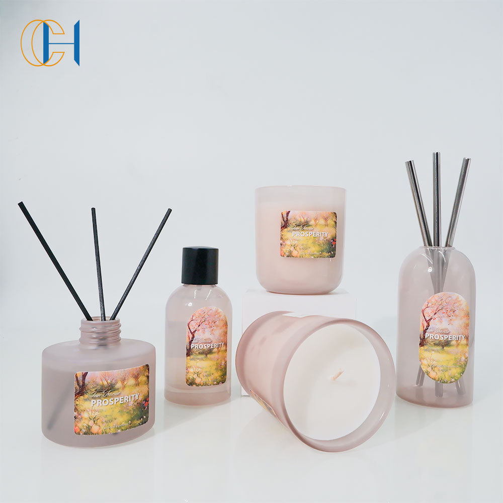 C&H Luxury Home Decoration 100ml 200ml reed diffuser+100g 200g scented candle fragrance gift set for Christmas