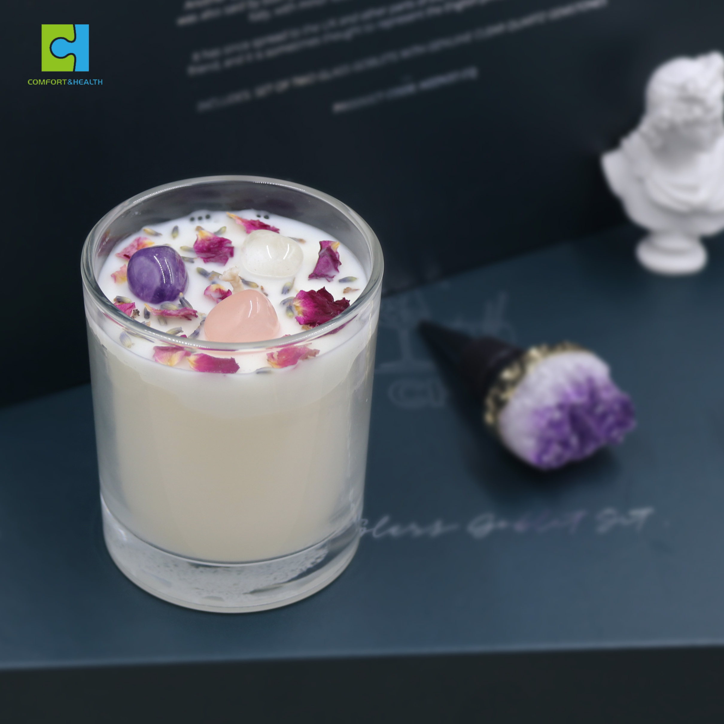 Hot Selling Wooden Wick Lasting Flavor Luxury Meteor Home Decoration Holiday Soy Wax Scented Candle