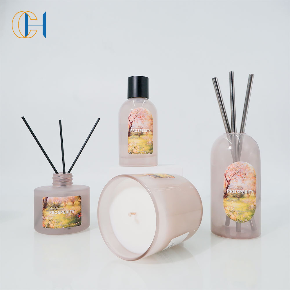 C&H Luxury Home Decoration 100ml 200ml reed diffuser+100g 200g scented candle fragrance gift set for Christmas