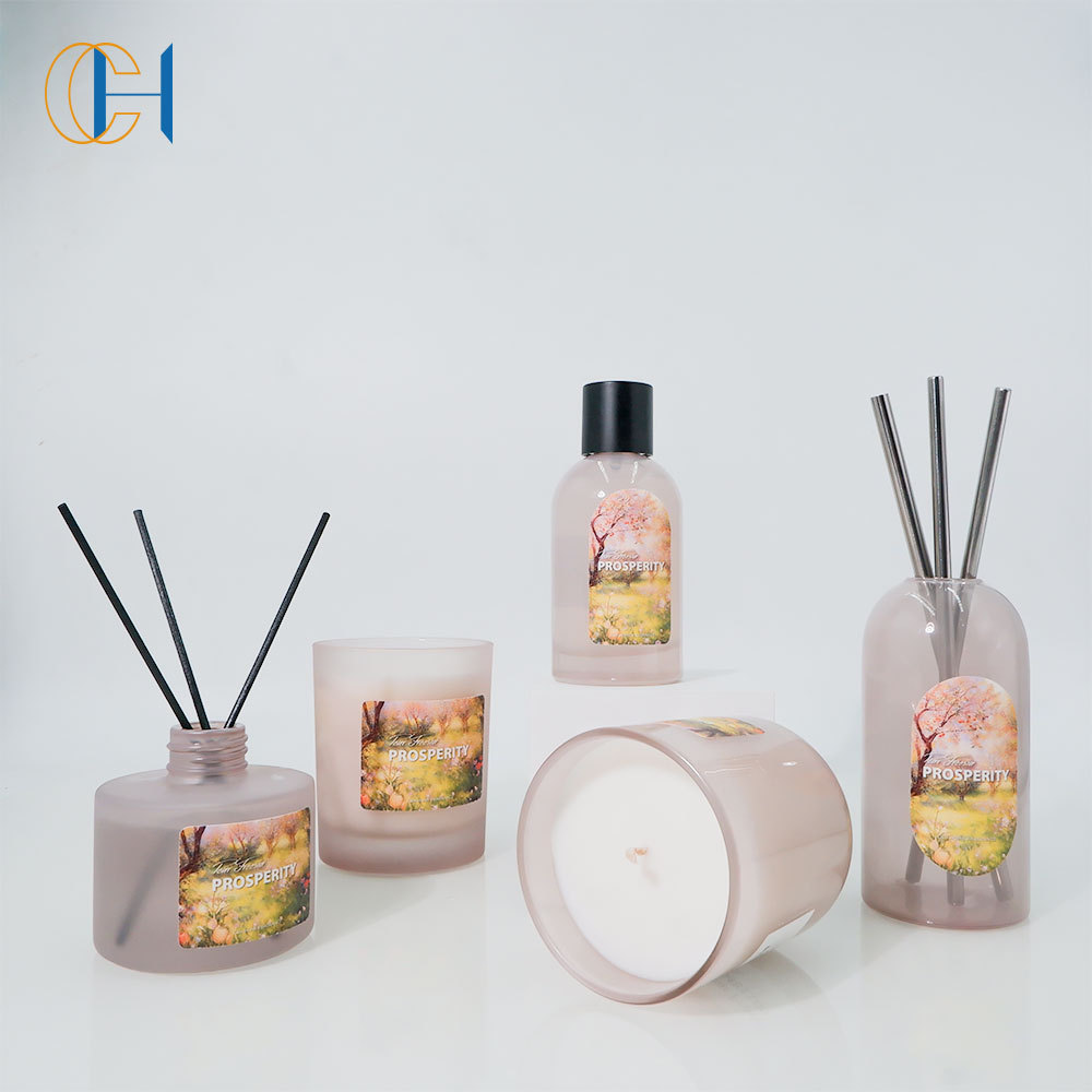 C&H Luxury Home Decoration 100ml 200ml reed diffuser+100g 200g scented candle fragrance gift set for Christmas