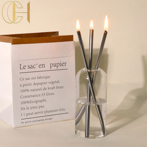 C&H Unique Market Wholesale Unscented Smokeless Gift Set Home Fragrance Stainless Steel Stick Refillable Oil  Everlasting Candle