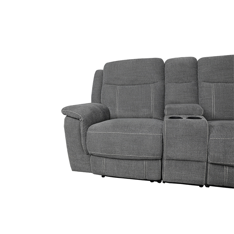 High quality luxury recliner sectional sofa living room furniture modern L shape 5 seater recliner sofa set