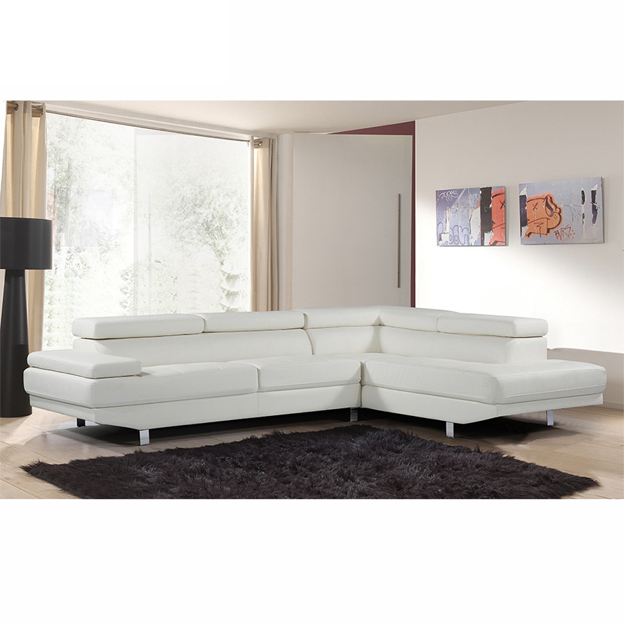 Wholesale luxury couch sectional , adjustable headrests white sectional couch