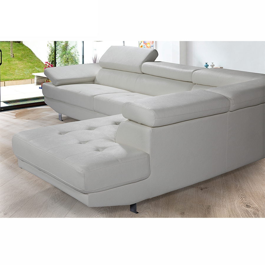 Wholesale luxury couch sectional , adjustable headrests white sectional couch