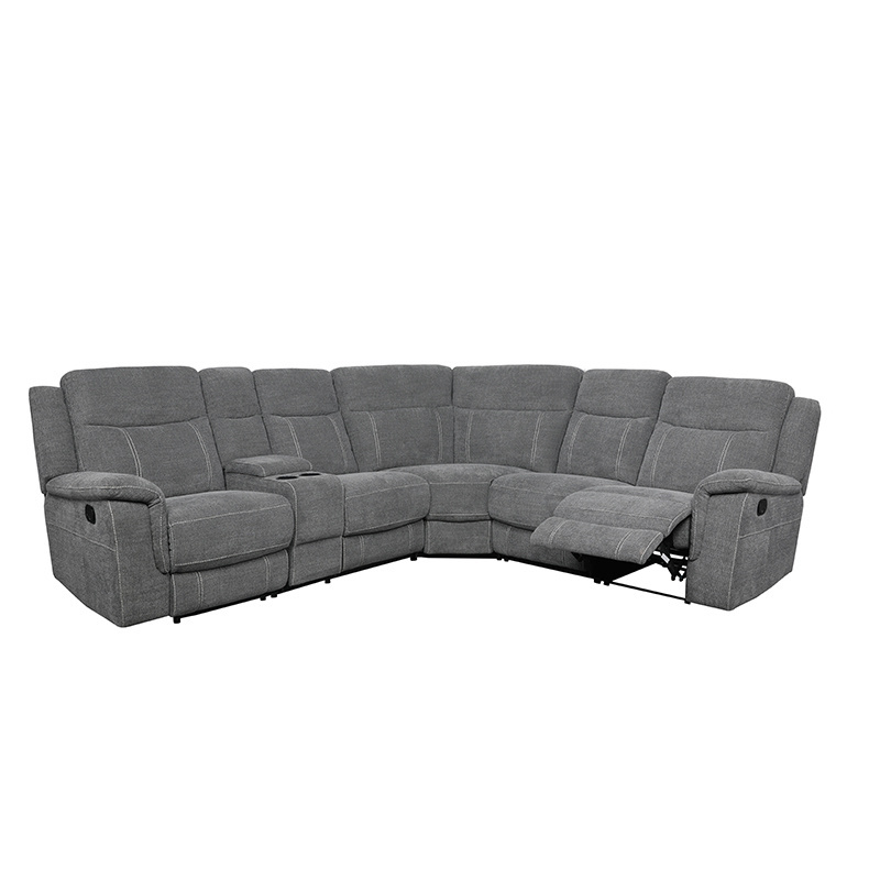 High quality luxury recliner sectional sofa living room furniture modern L shape 5 seater recliner sofa set